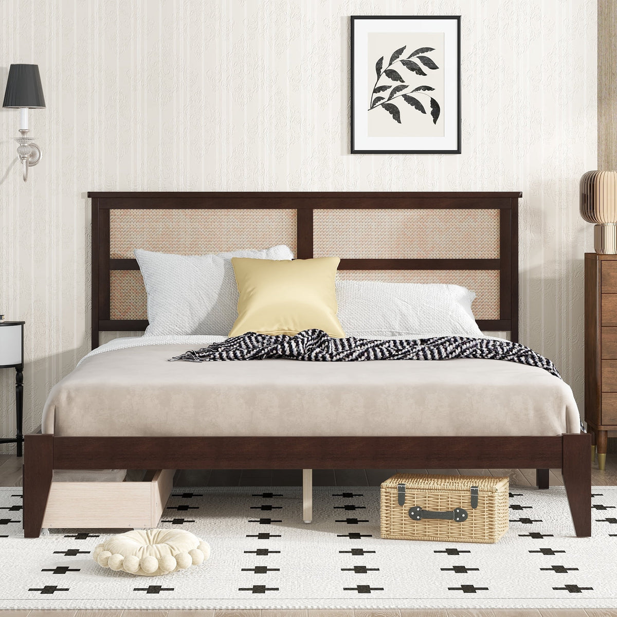 Eden Tali™ Retro Spindle Platform Bed Frame with Gourd Headboard