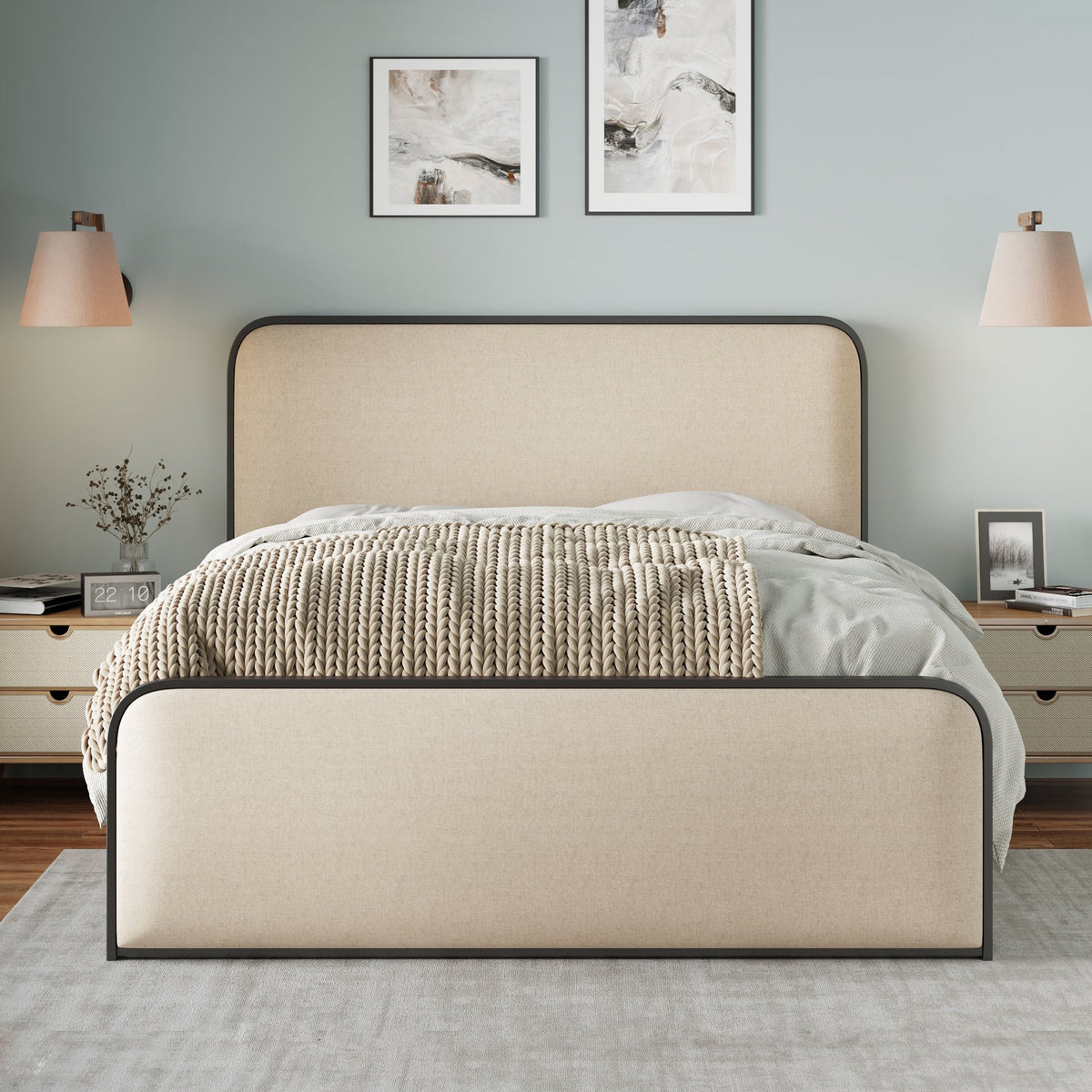 Eden Tali™ Retro Spindle Platform Bed Frame with Gourd Headboard