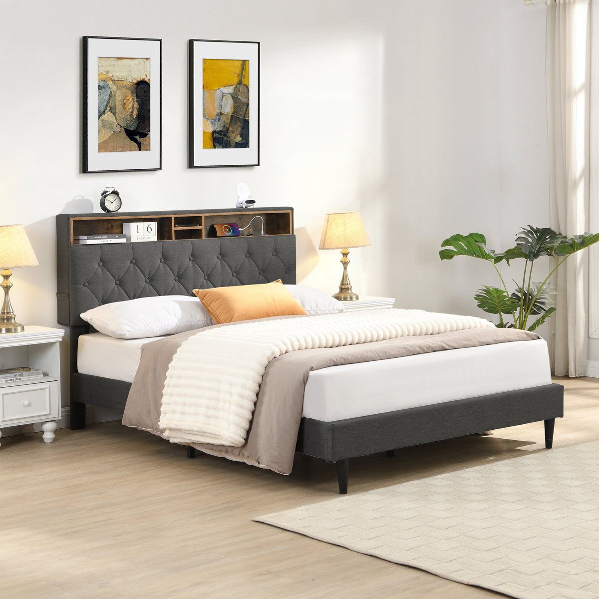 Eden Tali™ Retro Spindle Platform Bed Frame with Gourd Headboard