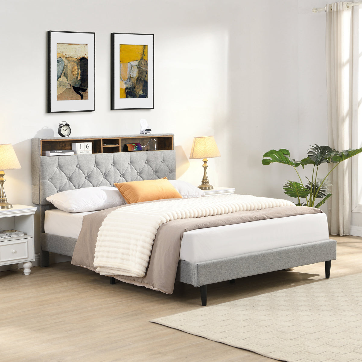 Eden Tali™ Retro Spindle Platform Bed Frame with Gourd Headboard