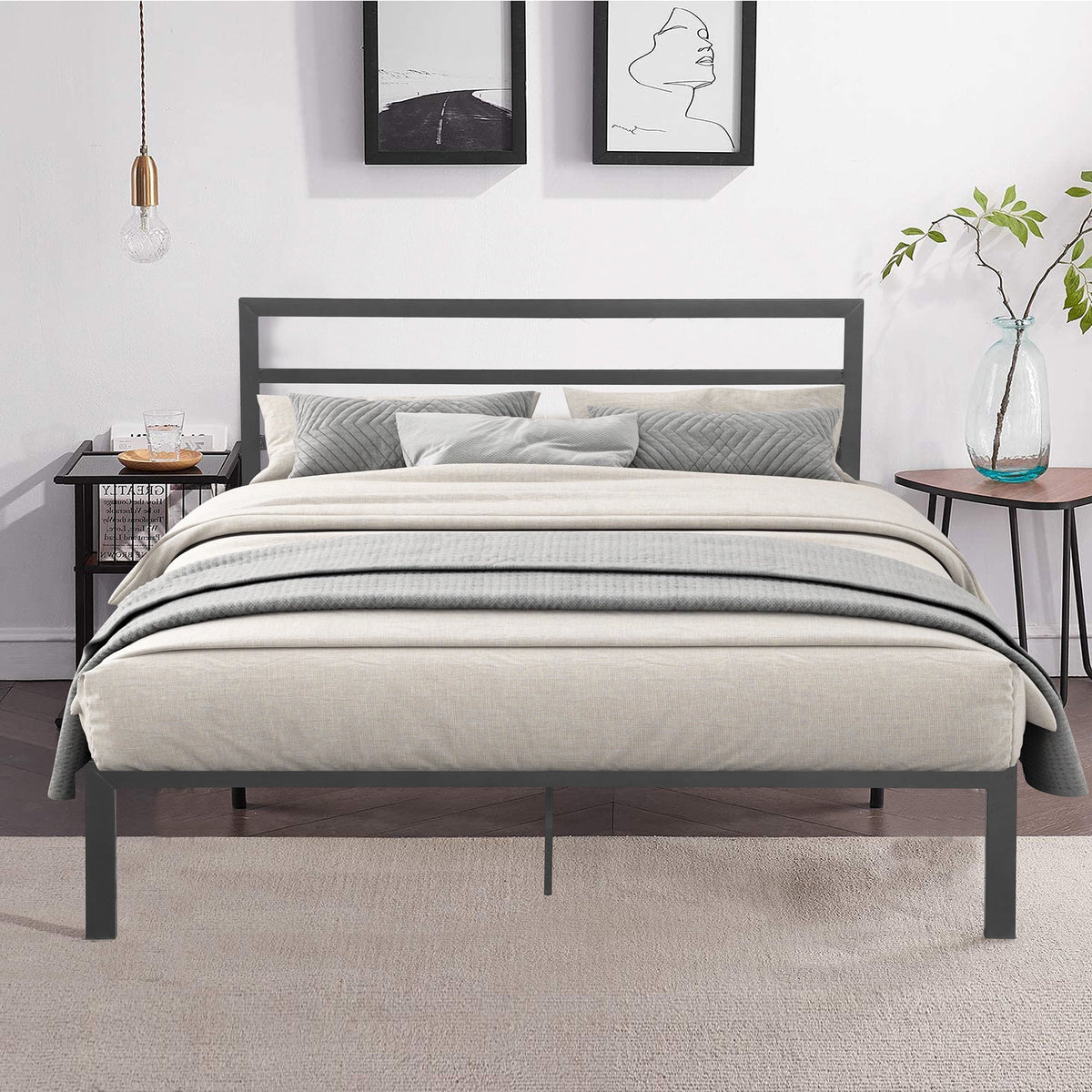 Eden Tali™ Retro Spindle Platform Bed Frame with Gourd Headboard