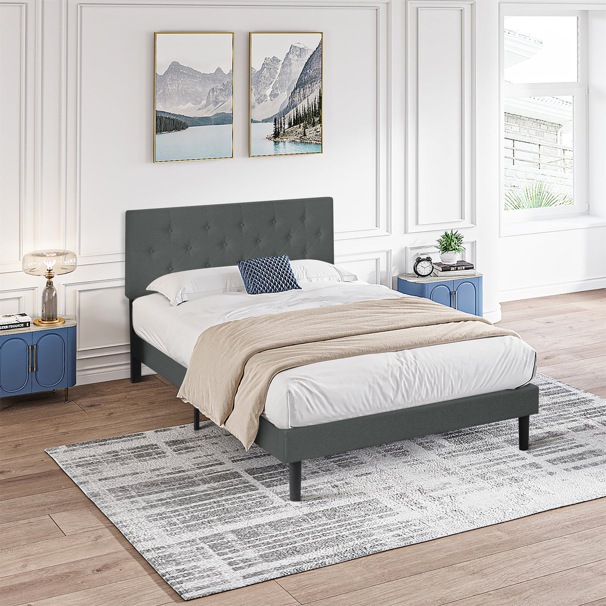 Eden Tali™ Retro Spindle Platform Bed Frame with Gourd Headboard