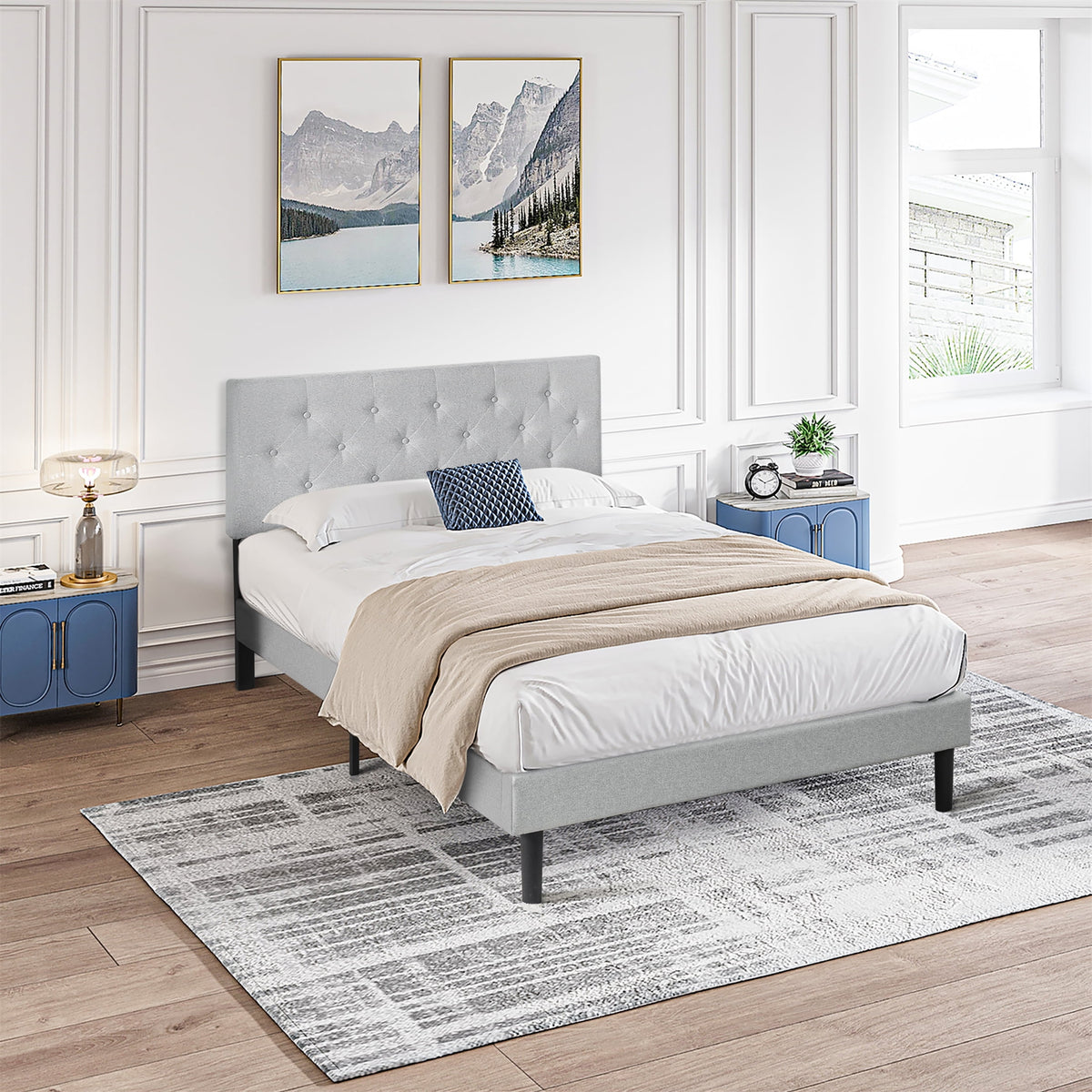 Eden Tali™ Retro Spindle Platform Bed Frame with Gourd Headboard