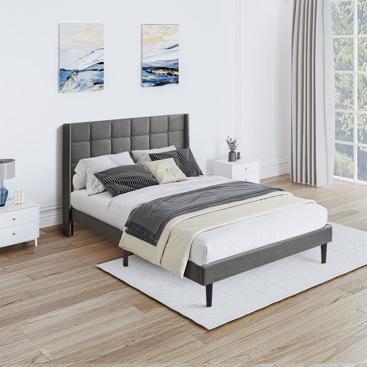 Eden Tali™ Retro Spindle Platform Bed Frame with Gourd Headboard