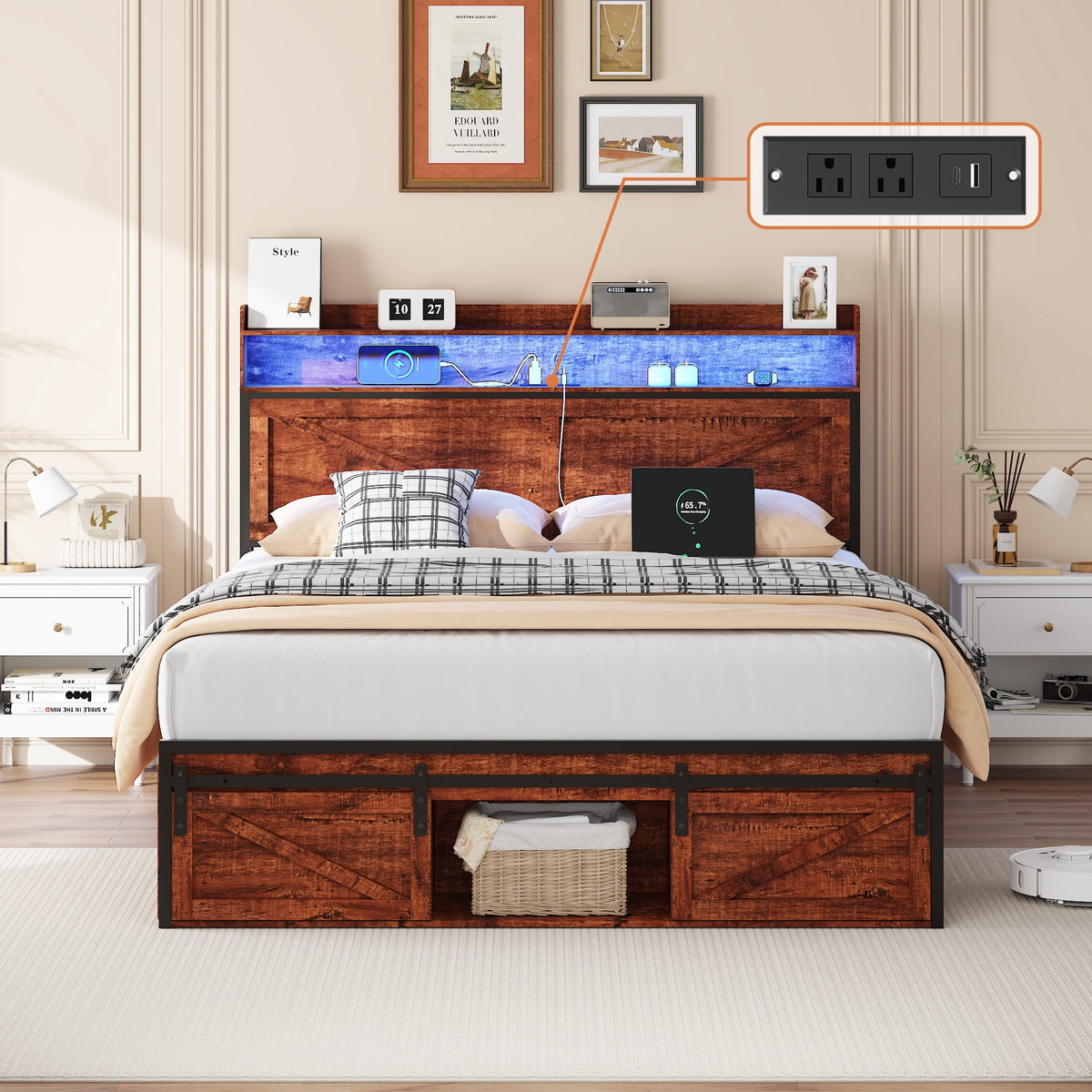 Eden Tali™ Retro Spindle Platform Bed Frame with Gourd Headboard