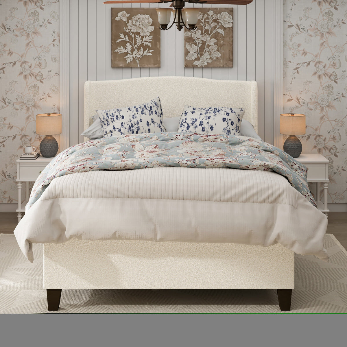 Eden Tali™ Retro Spindle Platform Bed Frame with Gourd Headboard