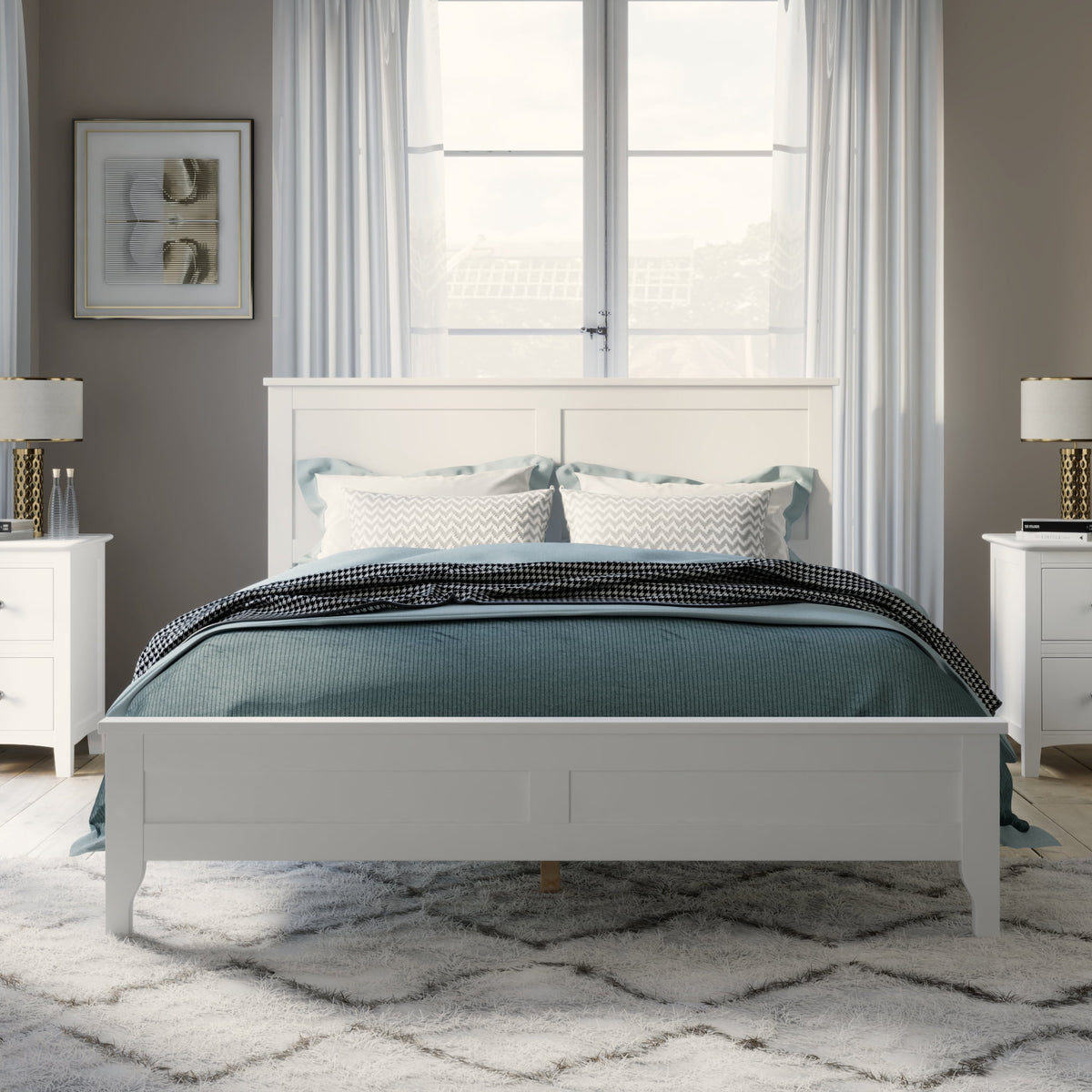 Eden Tali™ Retro Spindle Platform Bed Frame with Gourd Headboard