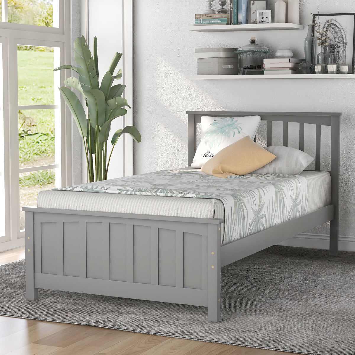 Eden Tali™ Twin Wood Platform Bed with Headboard and Footboard