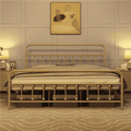 Eden Tali metal spindle bed with vintage ball accents in a bedroom setting