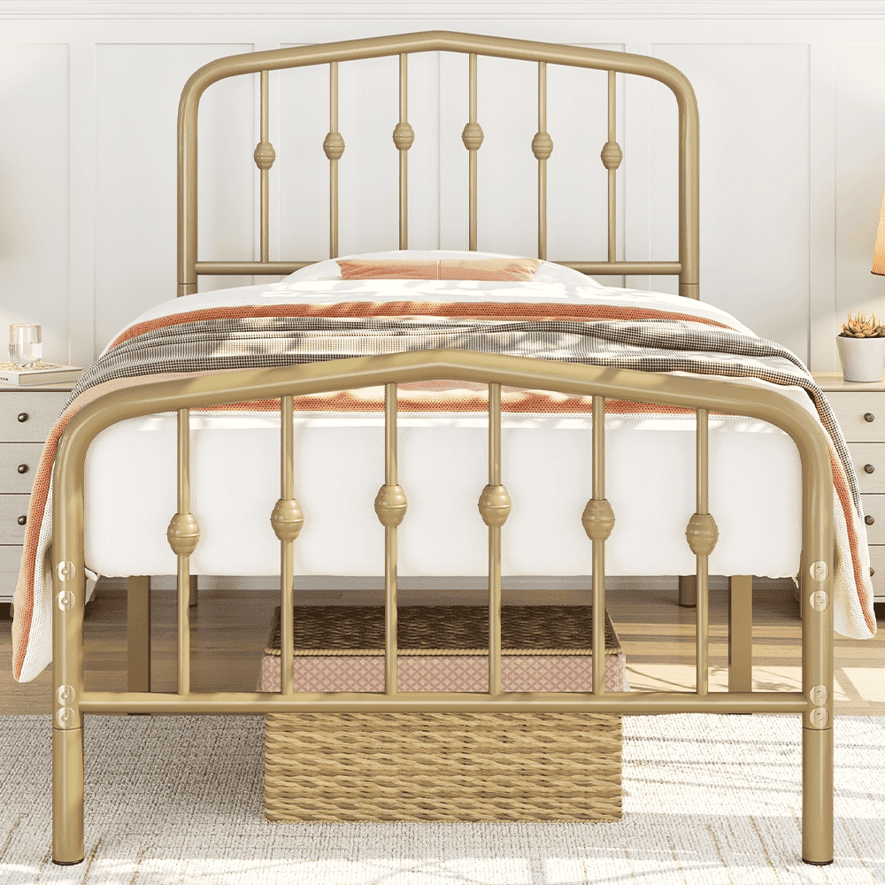 Eden Tali™ Arched Metal Platform Bed with Spindle Headboard