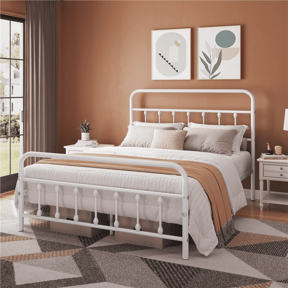 Eden Tali™ Antique Gold Metal Spindle Bed with Vintage Ball Accents
