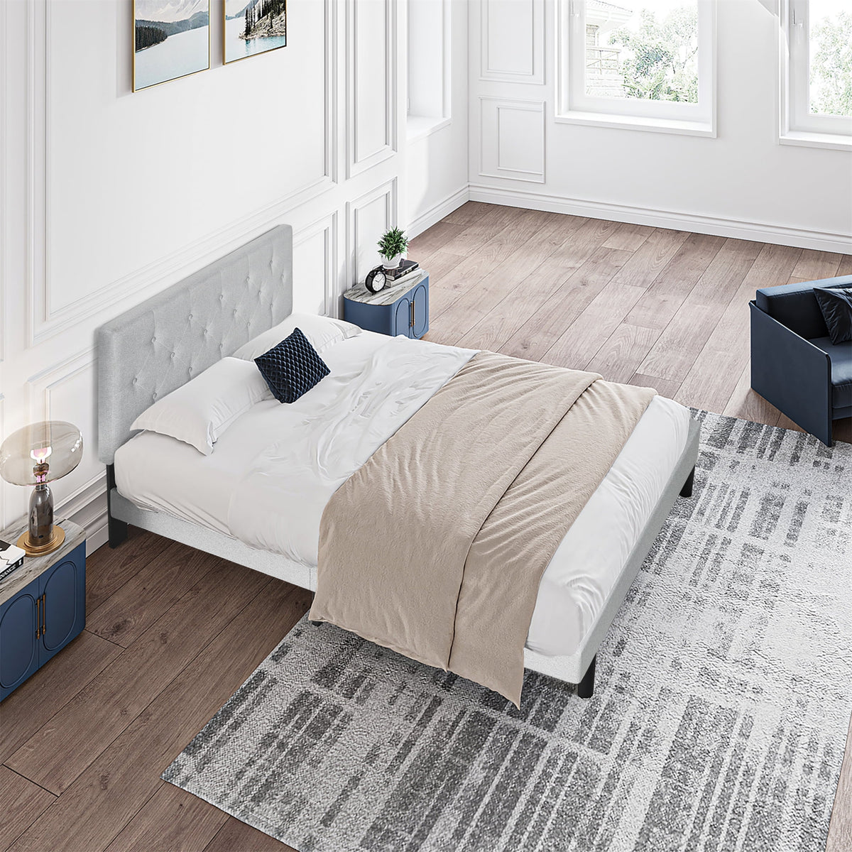 Eden Tali™ Retro Spindle Platform Bed Frame with Gourd Headboard