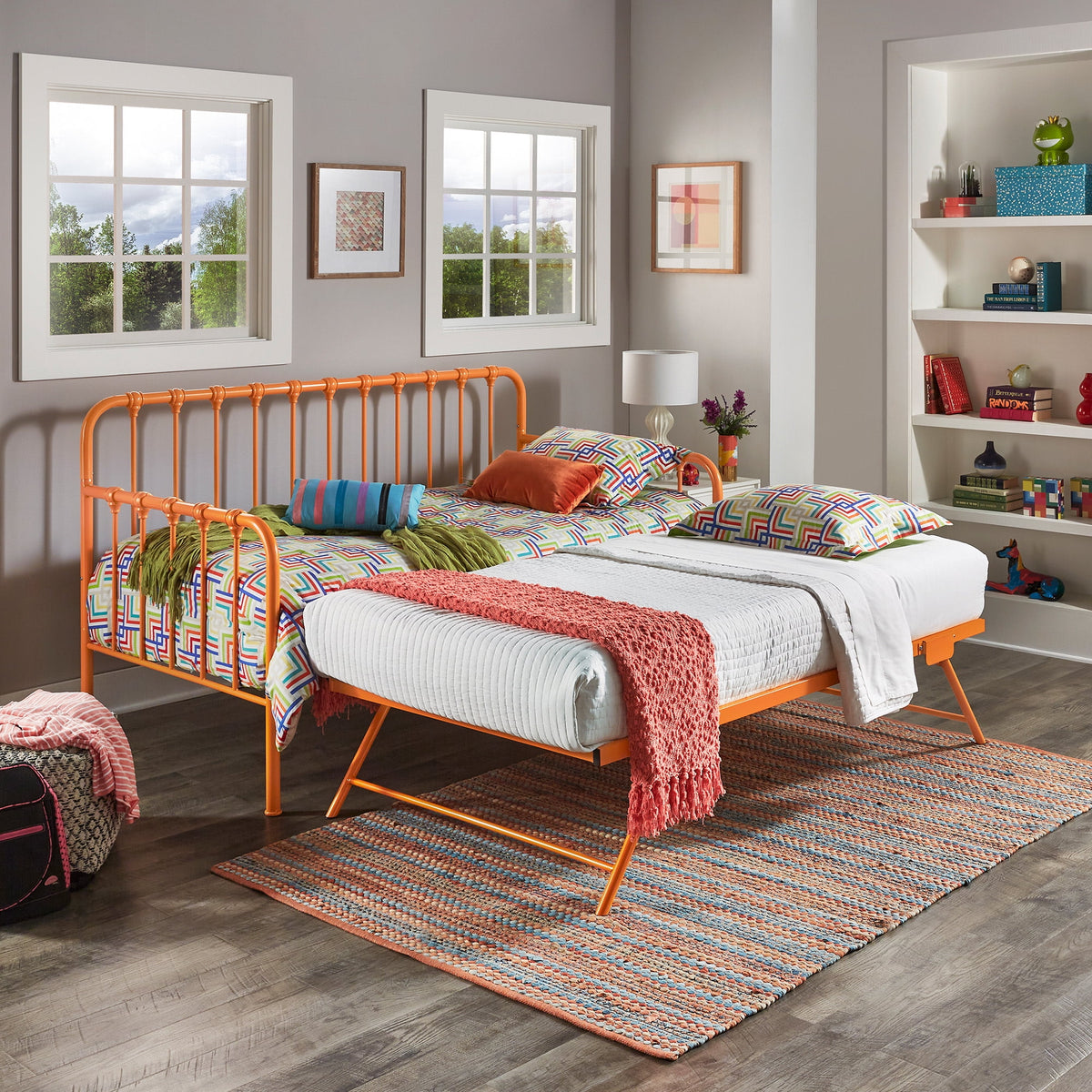 Eden Tali™ Metal Twin Daybed with Lift Up Trundle and Spindle Sides