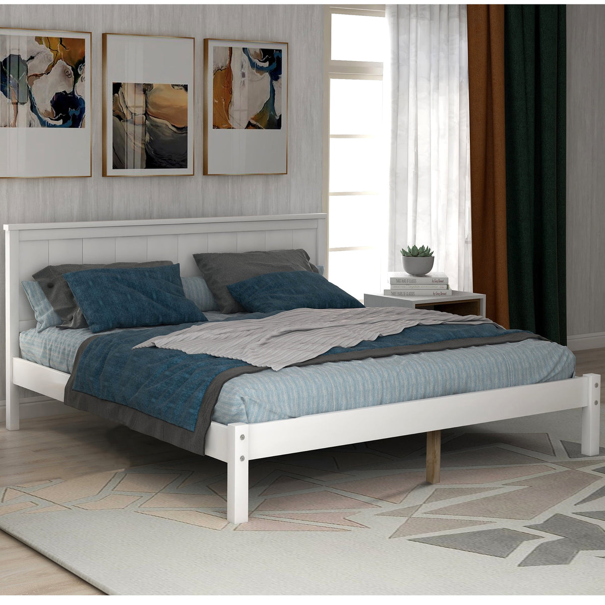 Eden Tali™ Retro Spindle Platform Bed Frame with Gourd Headboard