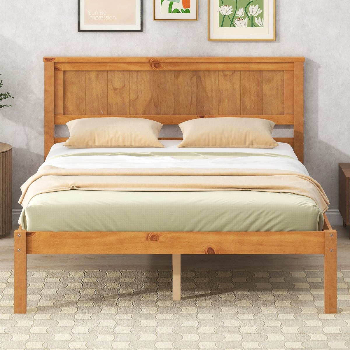 Eden Tali™ Retro Spindle Platform Bed Frame with Gourd Headboard