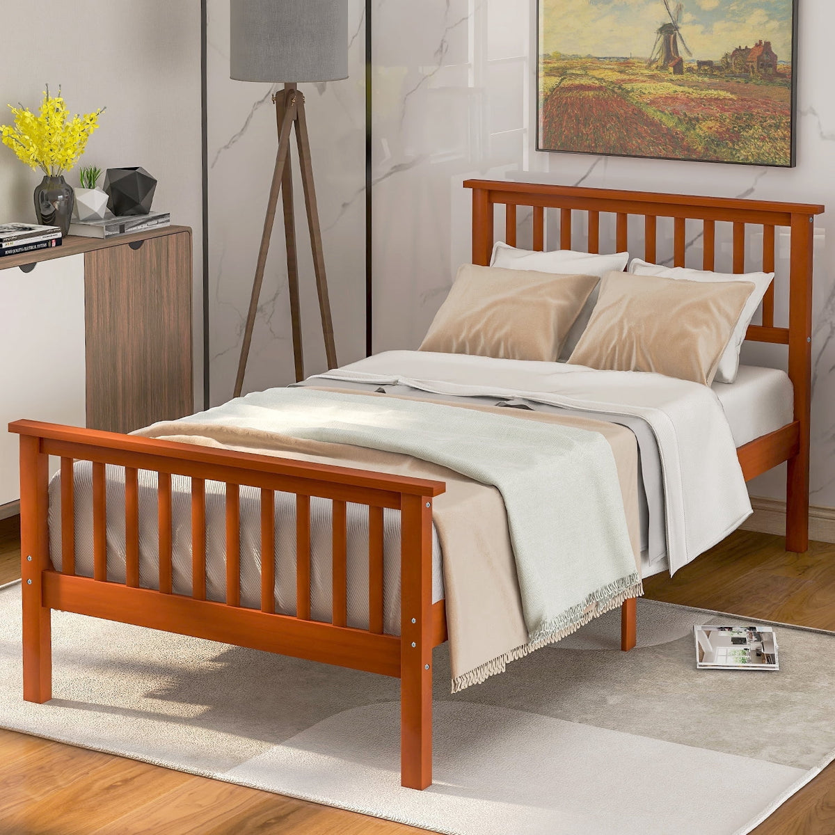 Eden Tali™ Twin Wood Platform Bed with Headboard and Footboard