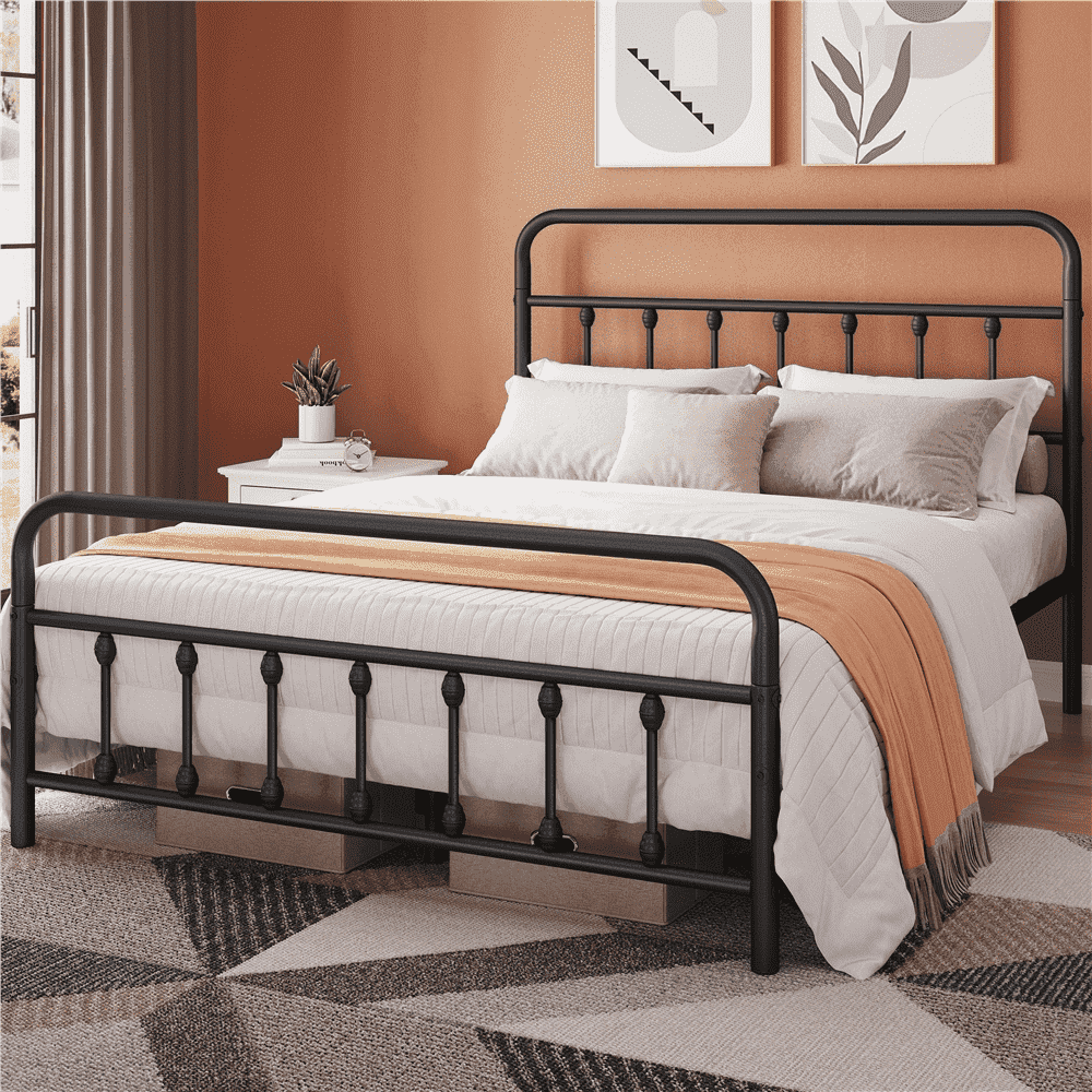 Eden Tali™ Antique Gold Metal Spindle Bed with Vintage Ball Accents