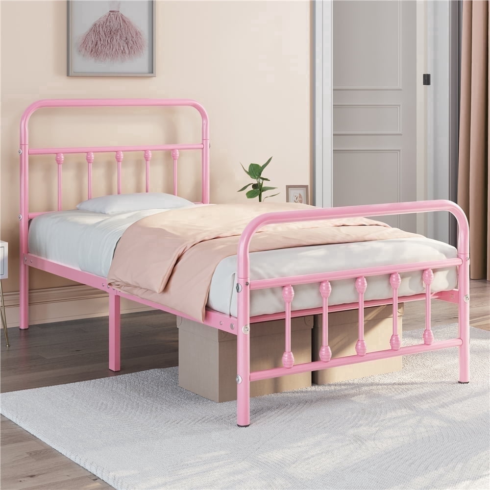 Eden Tali™ Antique Gold Metal Spindle Bed with Vintage Ball Accents