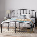Eden Tali farmhouse steel platform bed with spindle headboard in a bedroom setting