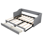 Eden Tali linen upholstered daybed with two drawers view 5