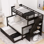 Eden Tali twin over full bunk bed with trundle and stairs view 6