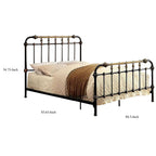Eden Tali king black metal bed with gold accents view 4