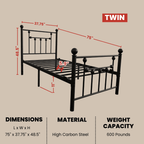 Eden Tali victorian black iron bed frame view 1