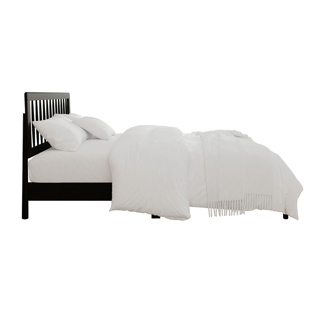 Eden Tali black wood platform bed with spindle headboard view 5