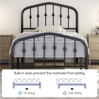 Eden Tali arched metal platform bed with spindle detail view 2