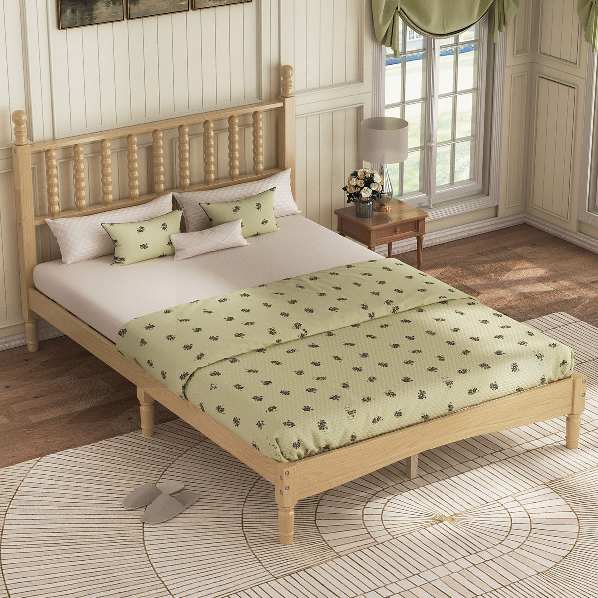 Eden Tali retro spindle platform bed frame view 2