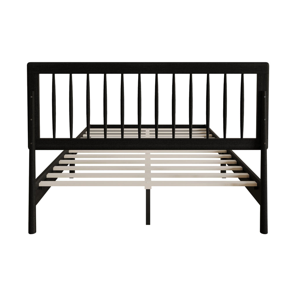 Eden Tali black wood platform bed with spindle headboard view 9