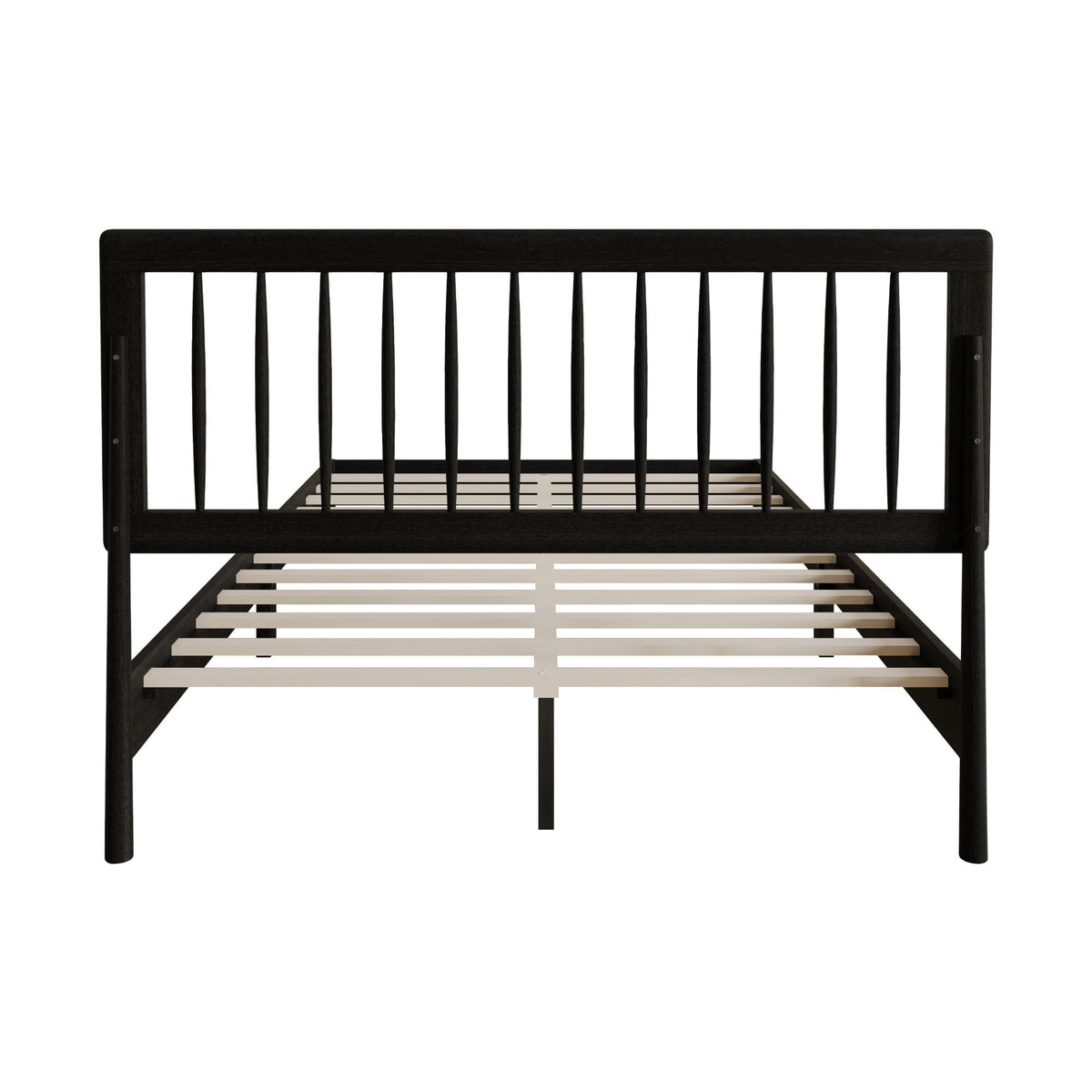 Eden Tali black wood platform bed with spindle headboard view 9