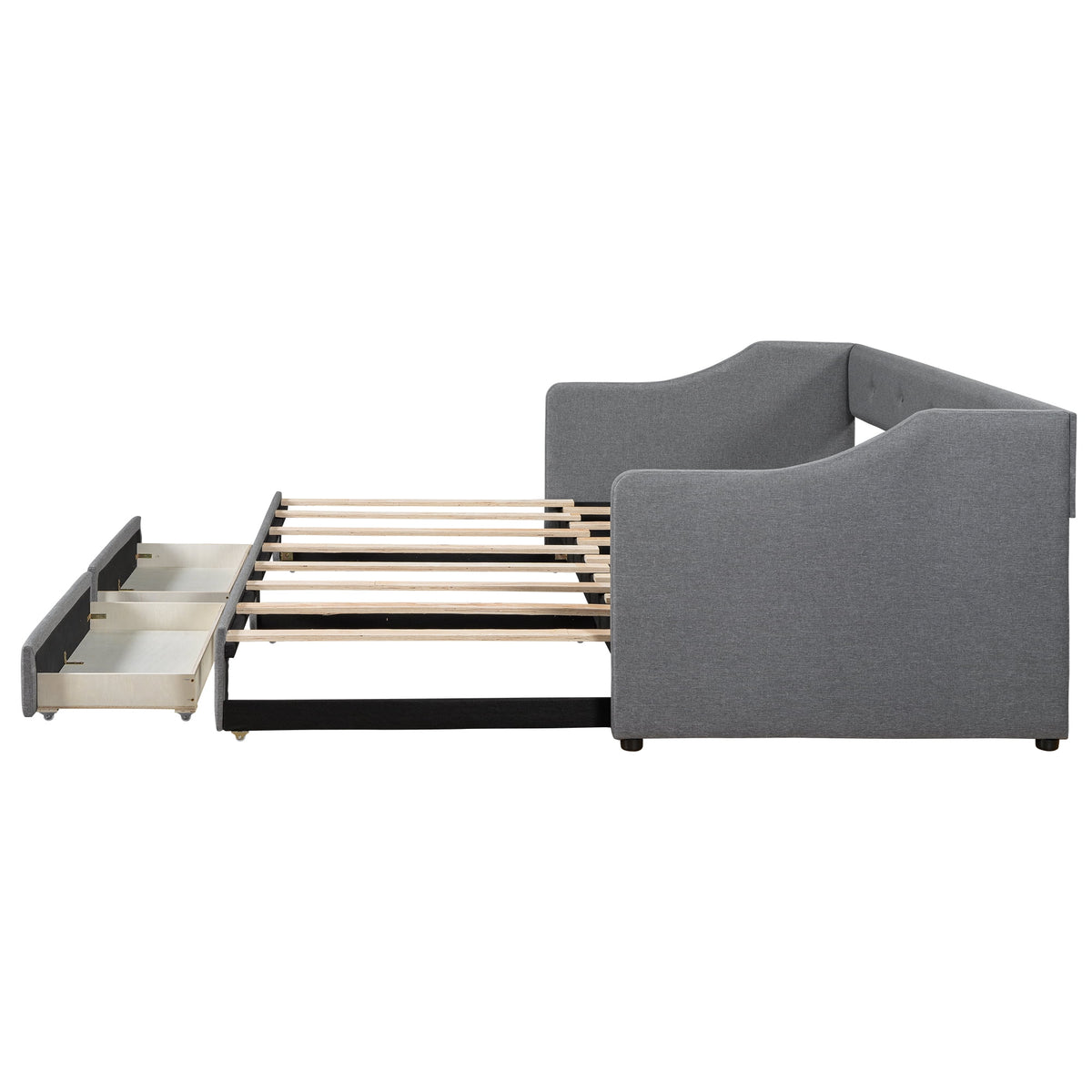 Eden Tali linen upholstered daybed with two drawers view 13