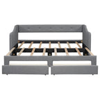 Eden Tali linen upholstered daybed with two drawers view 12