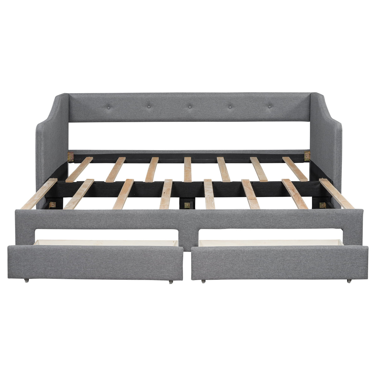Eden Tali linen upholstered daybed with two drawers view 12
