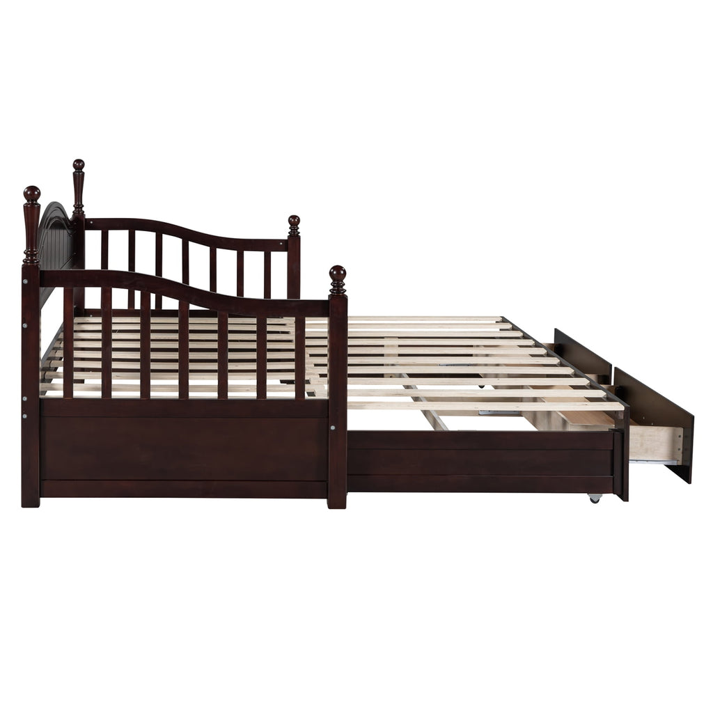 Eden Tali wood daybed with trundle and two drawers view 10