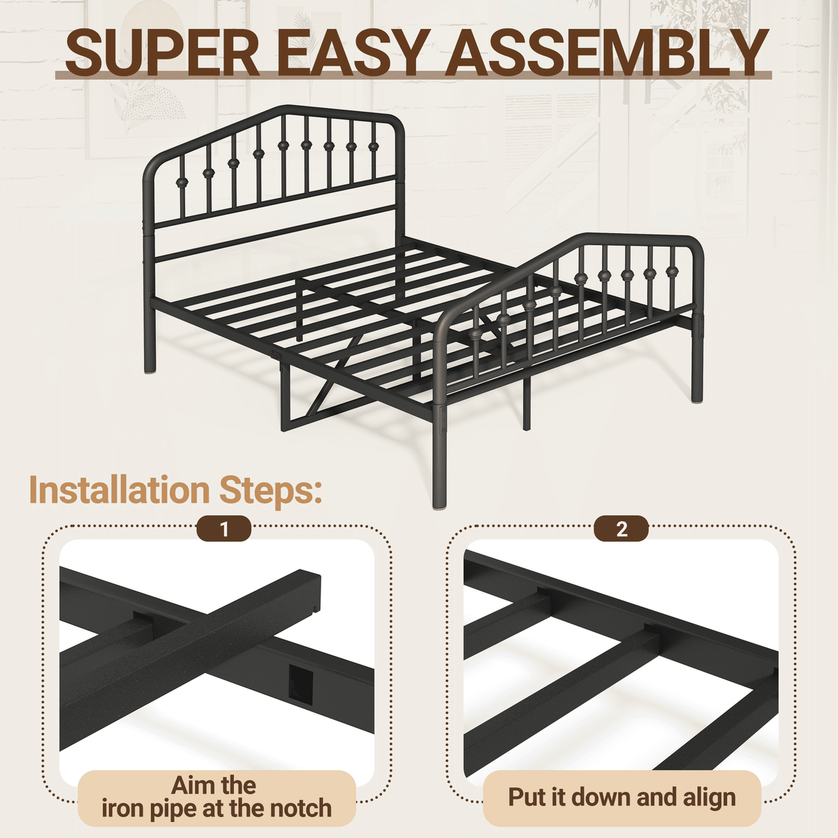 Eden Tali full victorian metal bed frame view 4