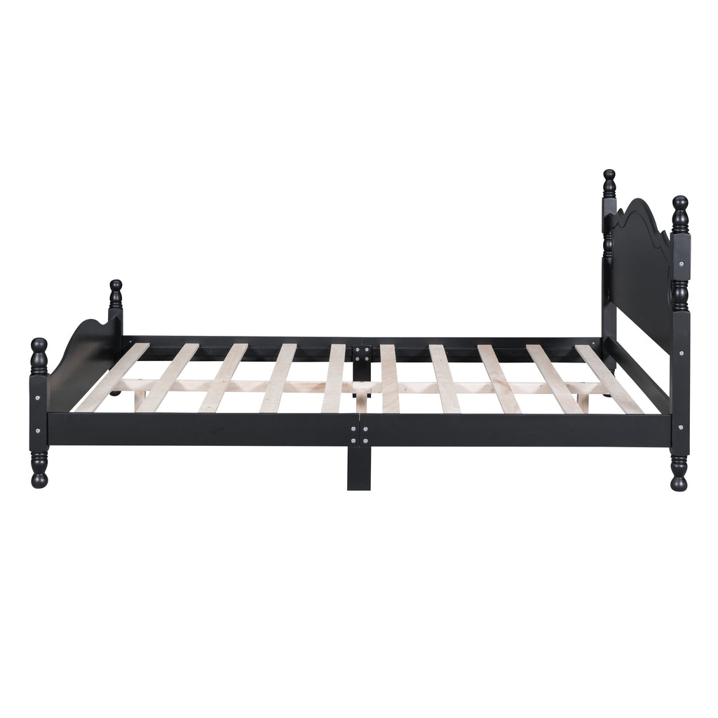 Eden Tali queen retro wood platform bed view 7
