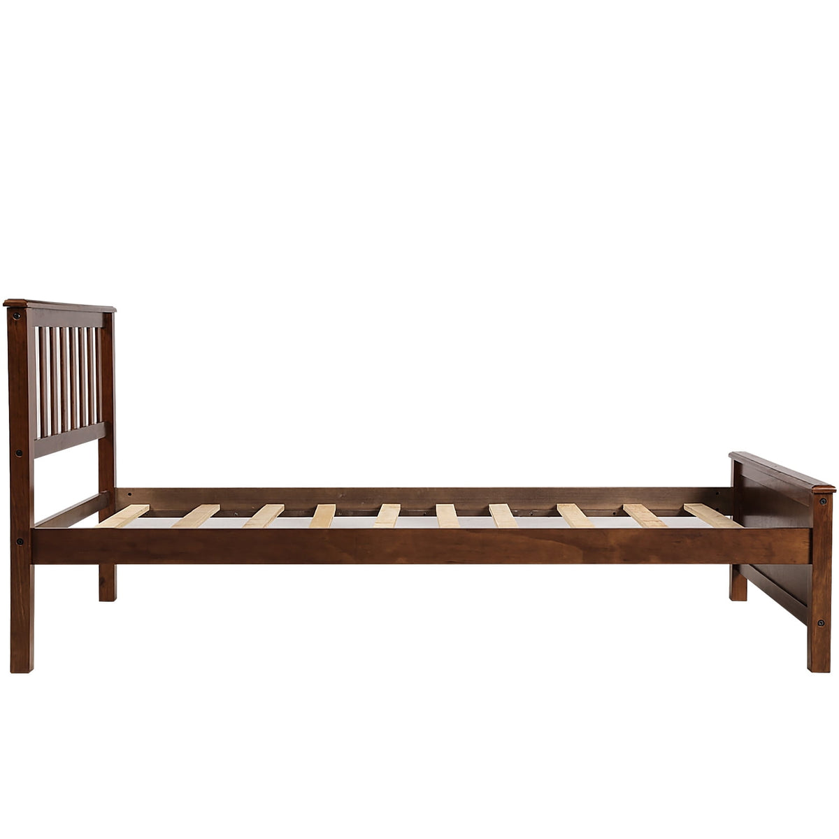 Eden Tali twin wood platform bed with headboard and footboard view 6