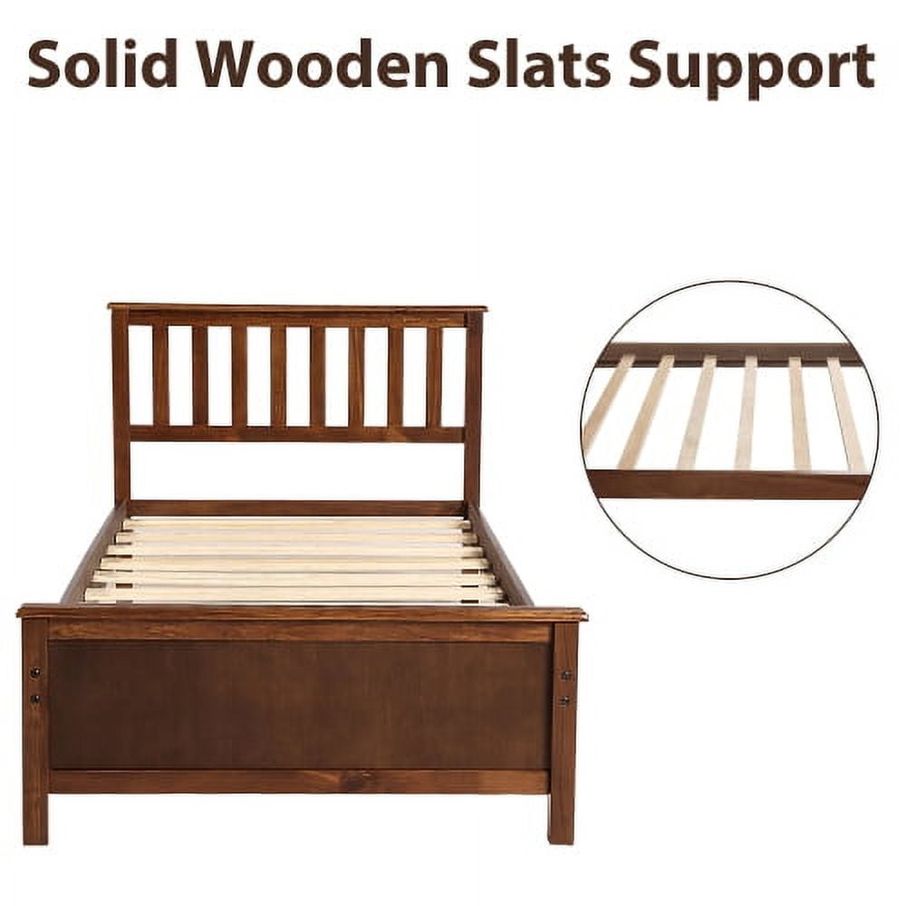 Eden Tali twin wood platform bed with headboard and footboard view 3