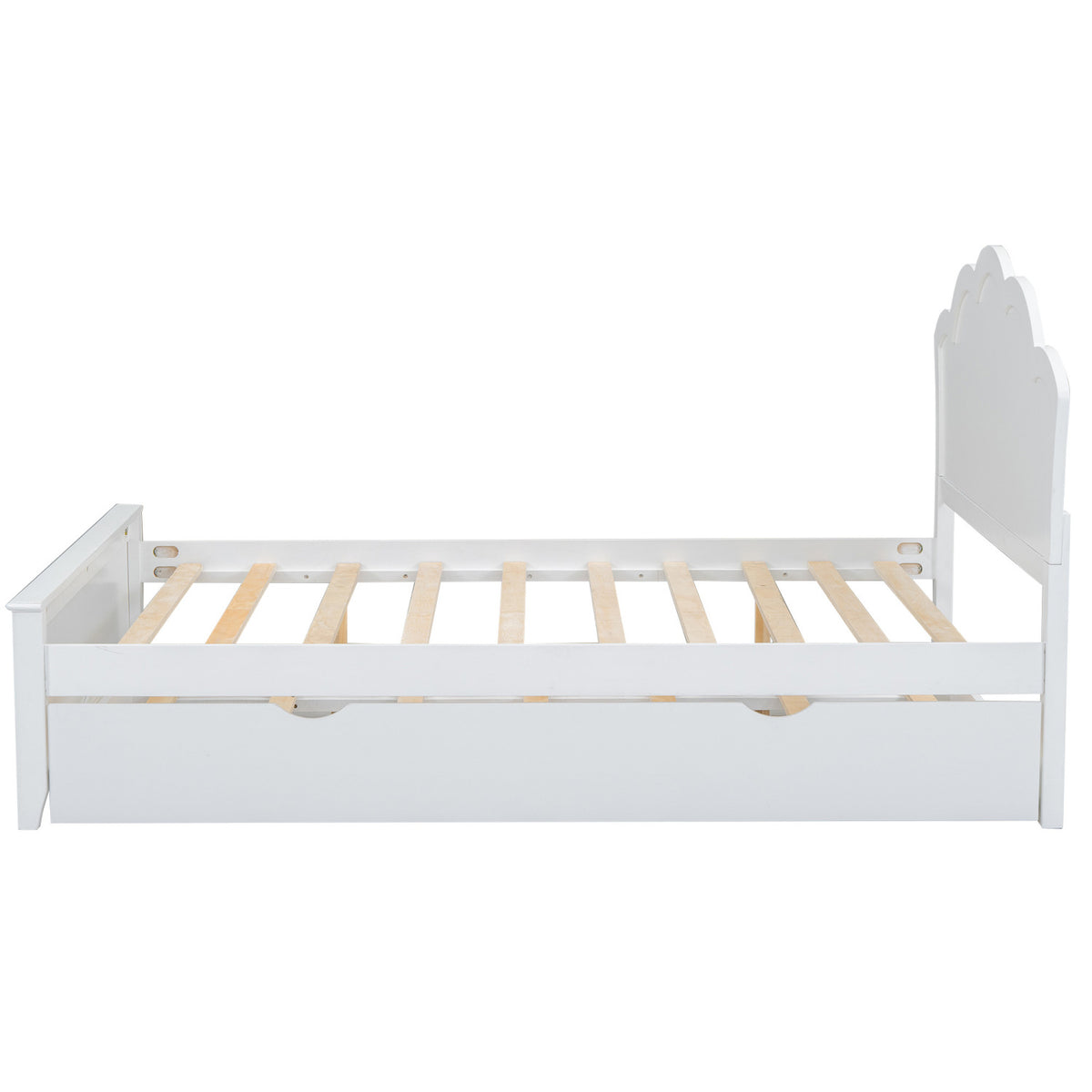 Eden Tali full white wood platform bed with trundle view 7