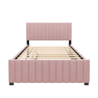 Eden Tali full velvet platform bed with trundle and drawers view 6