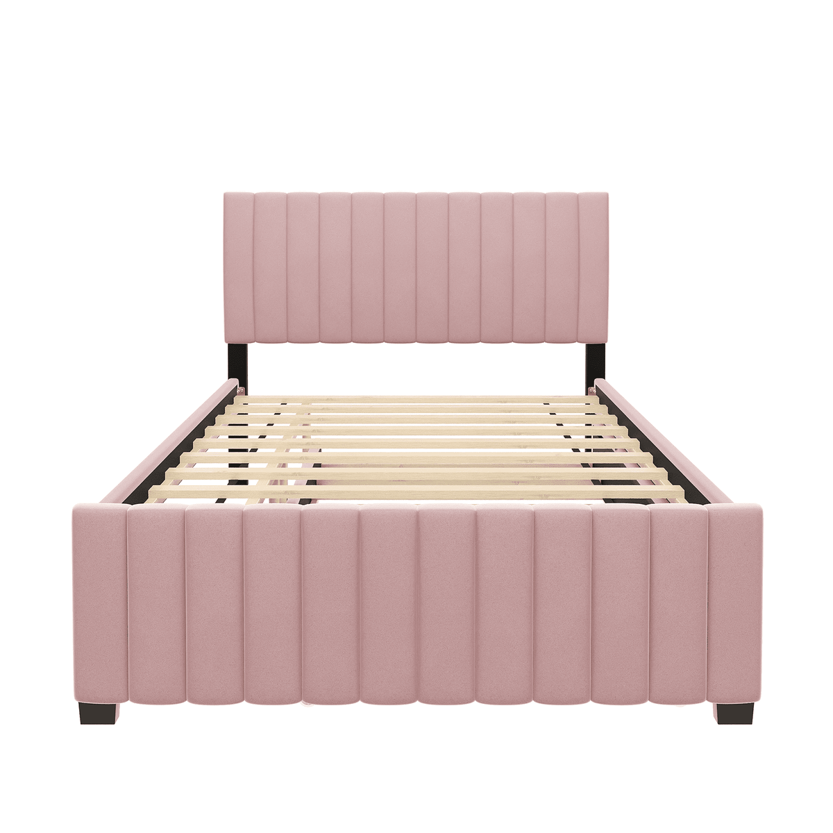Eden Tali full velvet platform bed with trundle and drawers view 6