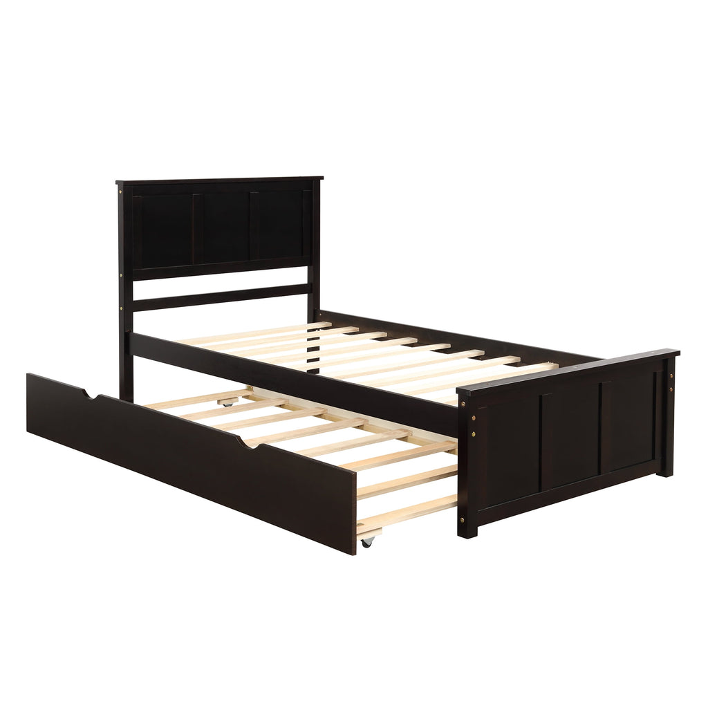Eden Tali twin wood bed with headboard and trundle view 7