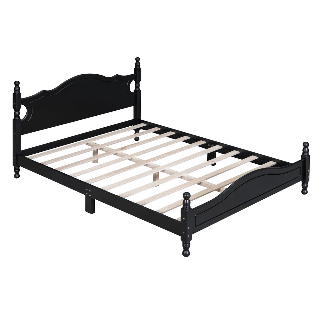 Eden Tali queen retro wood platform bed view 4