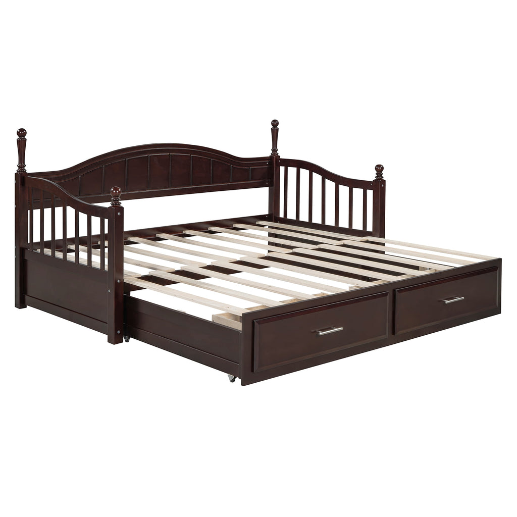 Eden Tali wood daybed with trundle and two drawers view 6