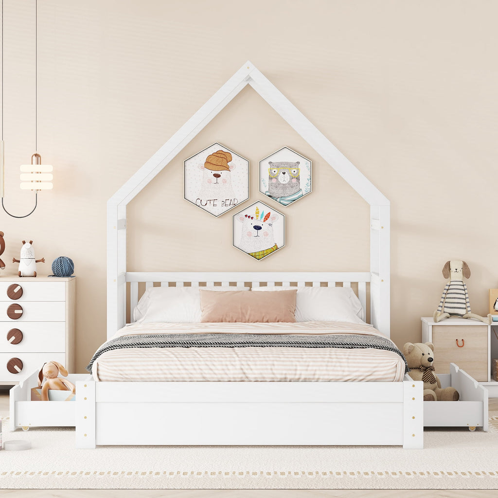 Eden Tali queen house platform bed with drawers view 3