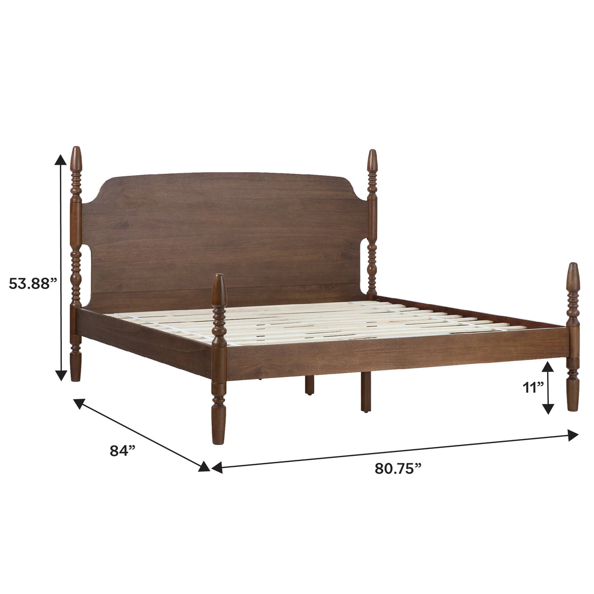 Eden Tali king solid wood spindle platform bed view 12