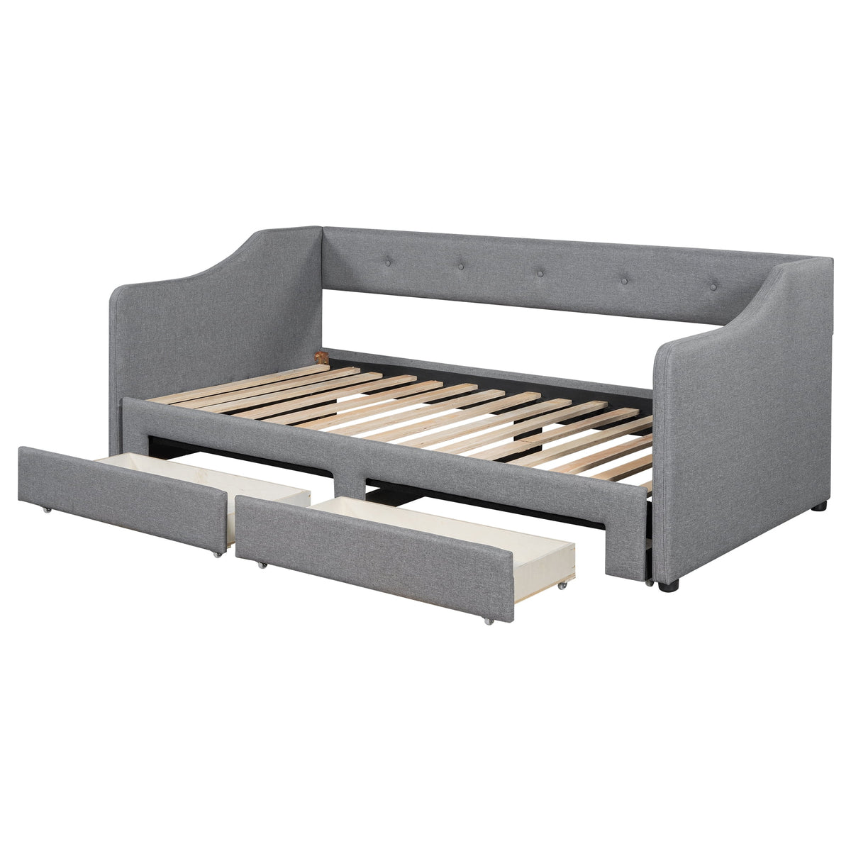Eden Tali linen upholstered daybed with two drawers view 7