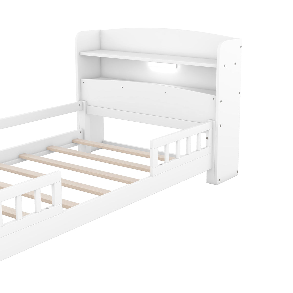 Eden Tali kids bed with storage headboard and LED light view 6
